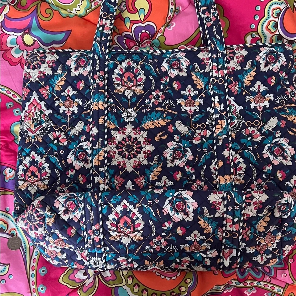 Vera Bradley Navy Floral Tote Bag - Picture 3 of 3